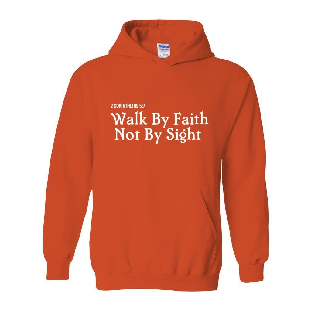 2 CORINTHIANS 5:7 WALK BY FAITH NOT BY SIGHT Unisex Heavy Blend Hooded Sweatshirt His Sheep Store