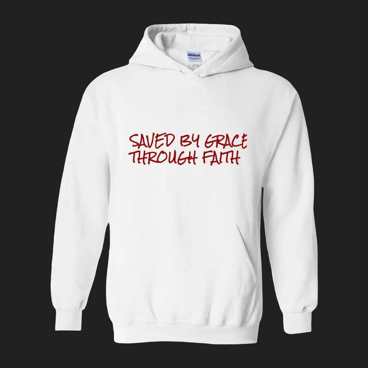 SAVED BY GRACE THROUGH FAITH Unisex Heavy Blend Hooded Sweatshirt His Sheep Store